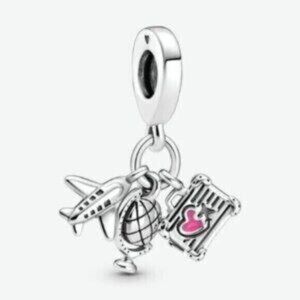Pandora Airplane, Globe & Suitcase Dangle Charm